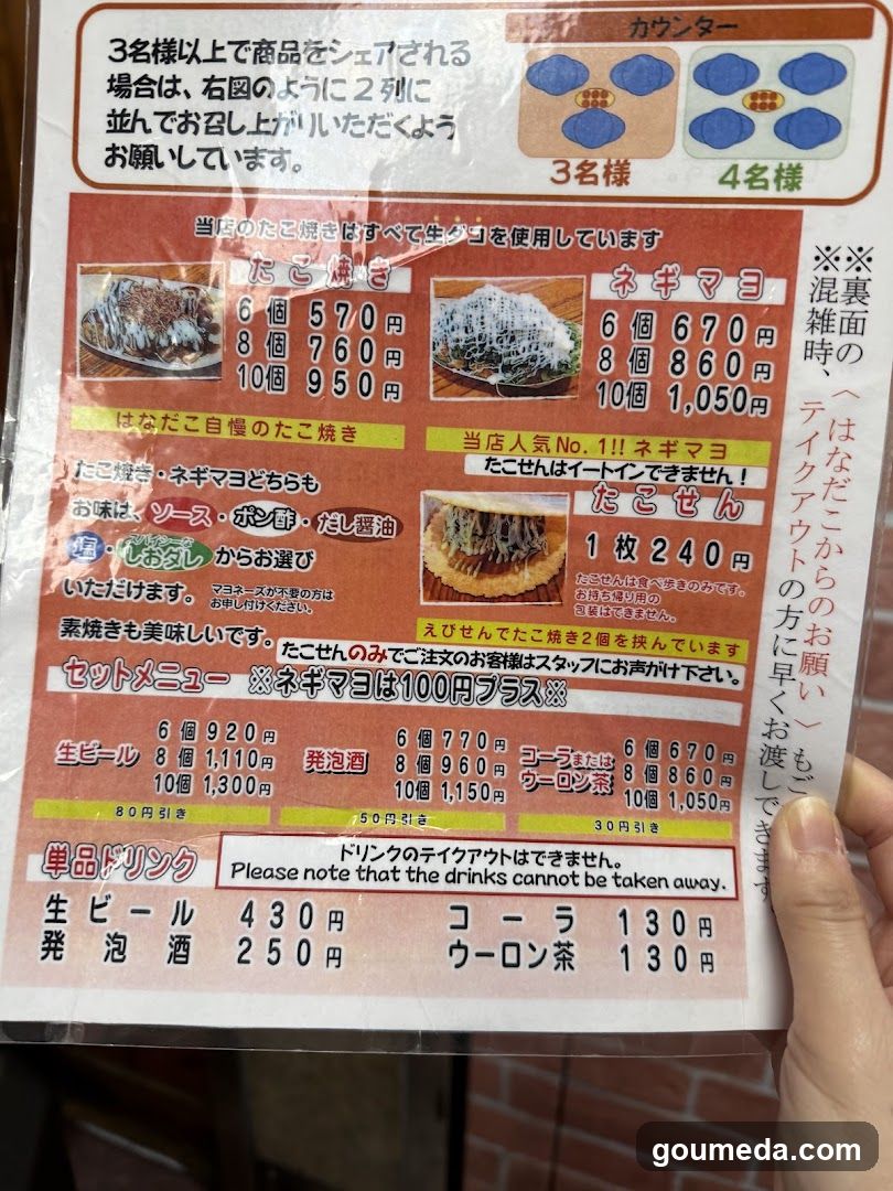 Takoyaki Menu Board