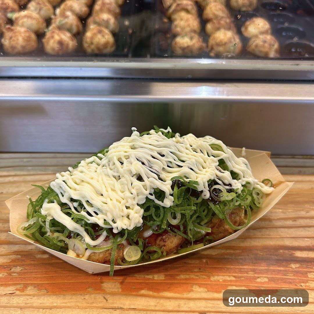 Takoyaki with toppings