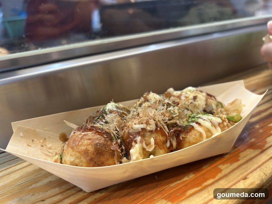 Okonomiyaki in a paper boat