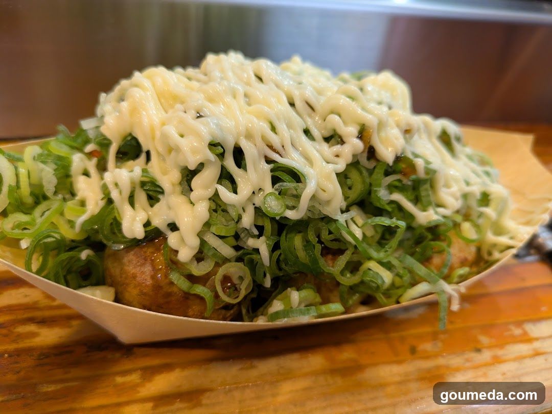 Takoyaki with toppings