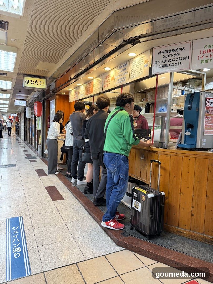 Queue at a food stall in Japan