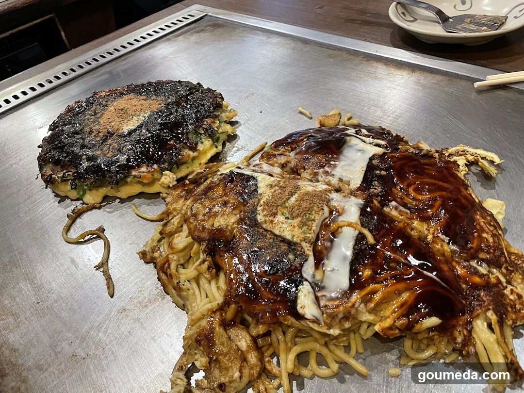 Okonomiyaki and Noodles on Teppan