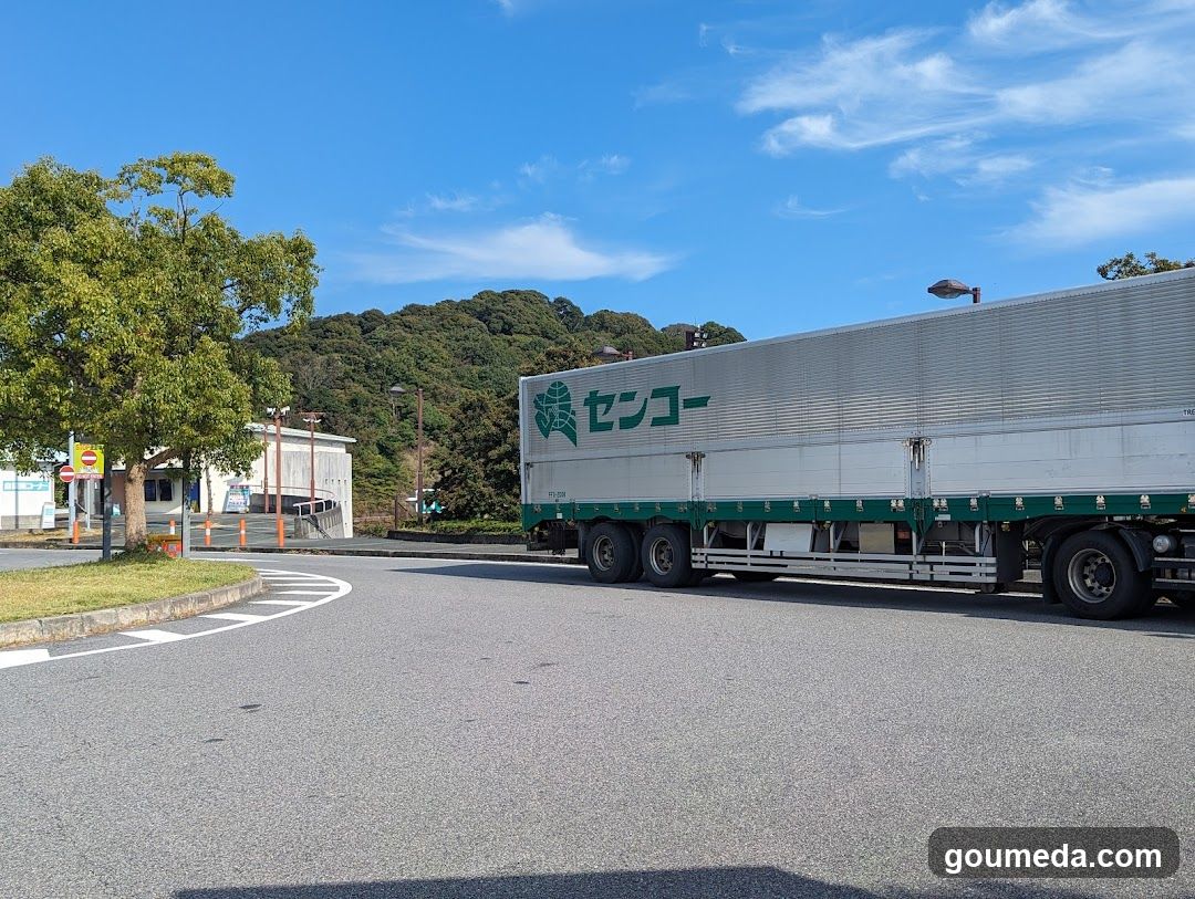 Truck at a roadside facility