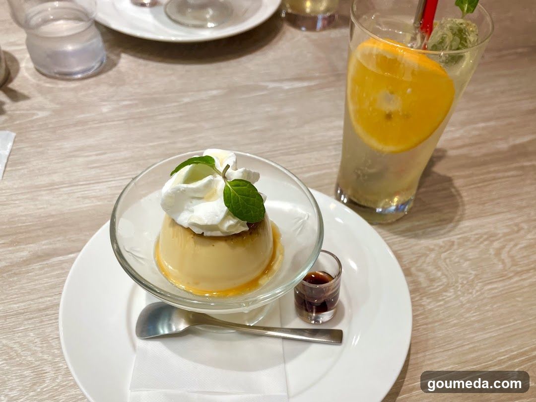 Dessert and Drink on Table