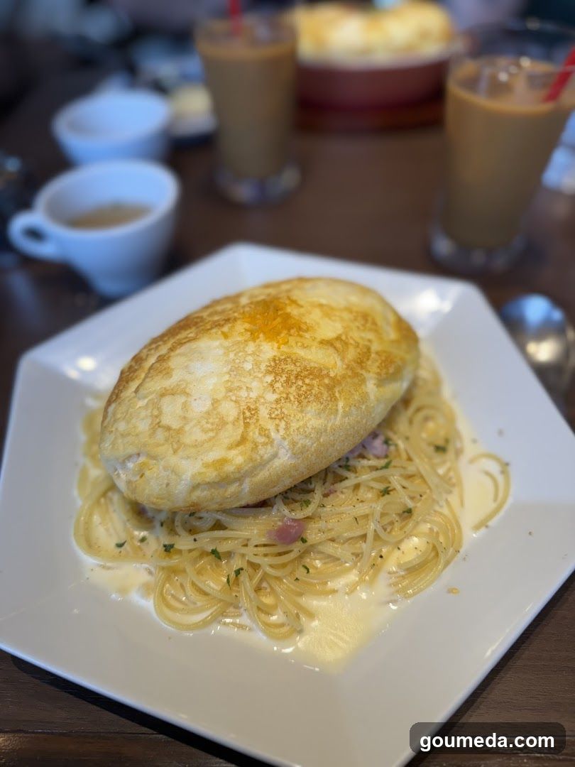 Omelette Pasta Dish