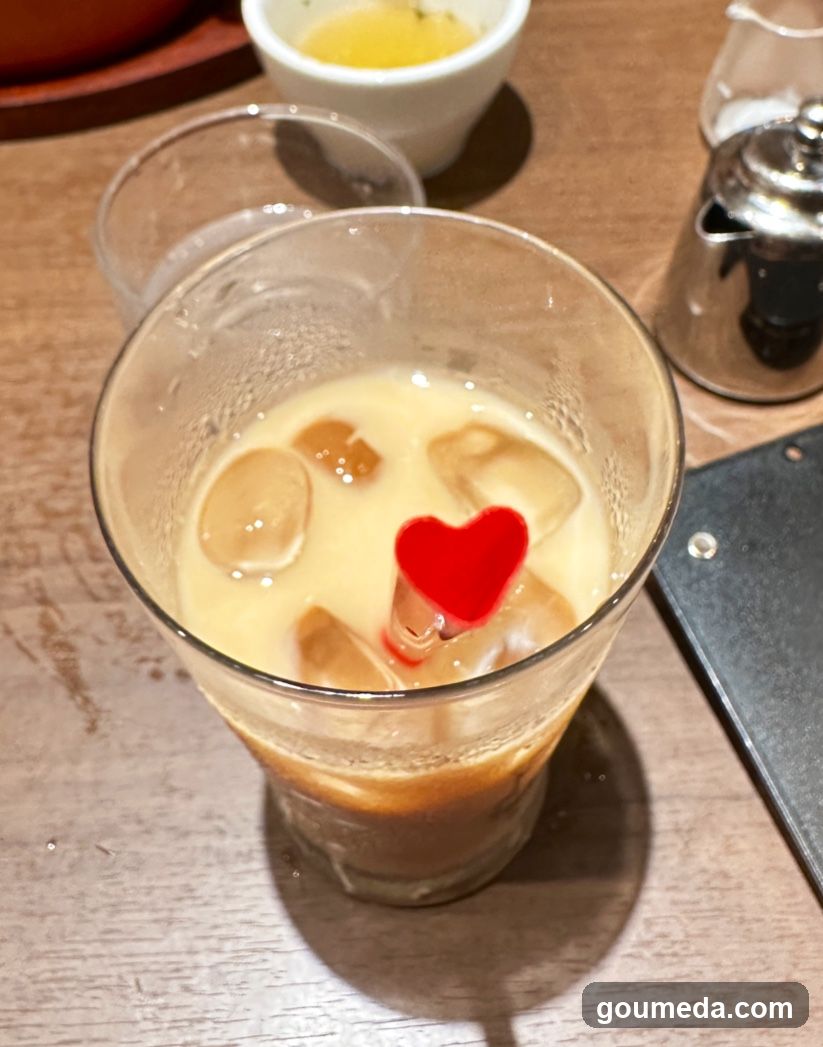 Iced Coffee with Heart Garnish