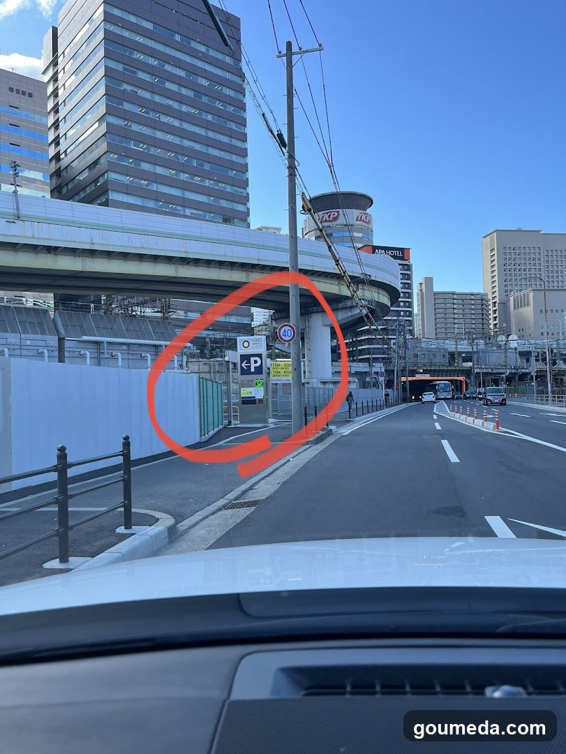Urban Street View with Parking Sign