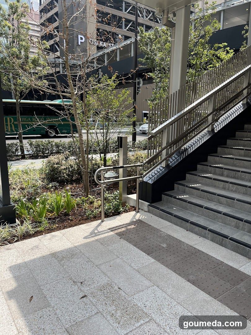 Staircase Entrance with Bus Background