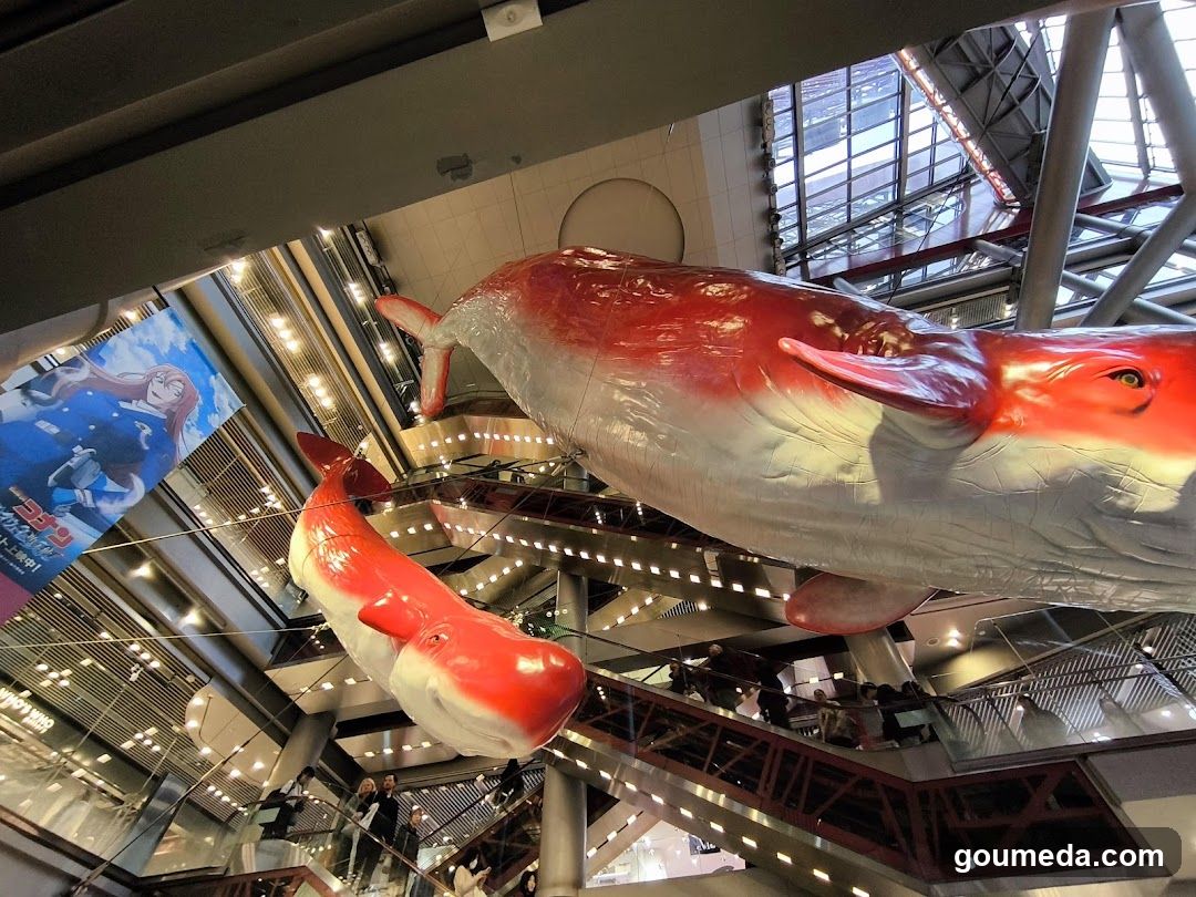 Whale Sculpture in Mall Interior