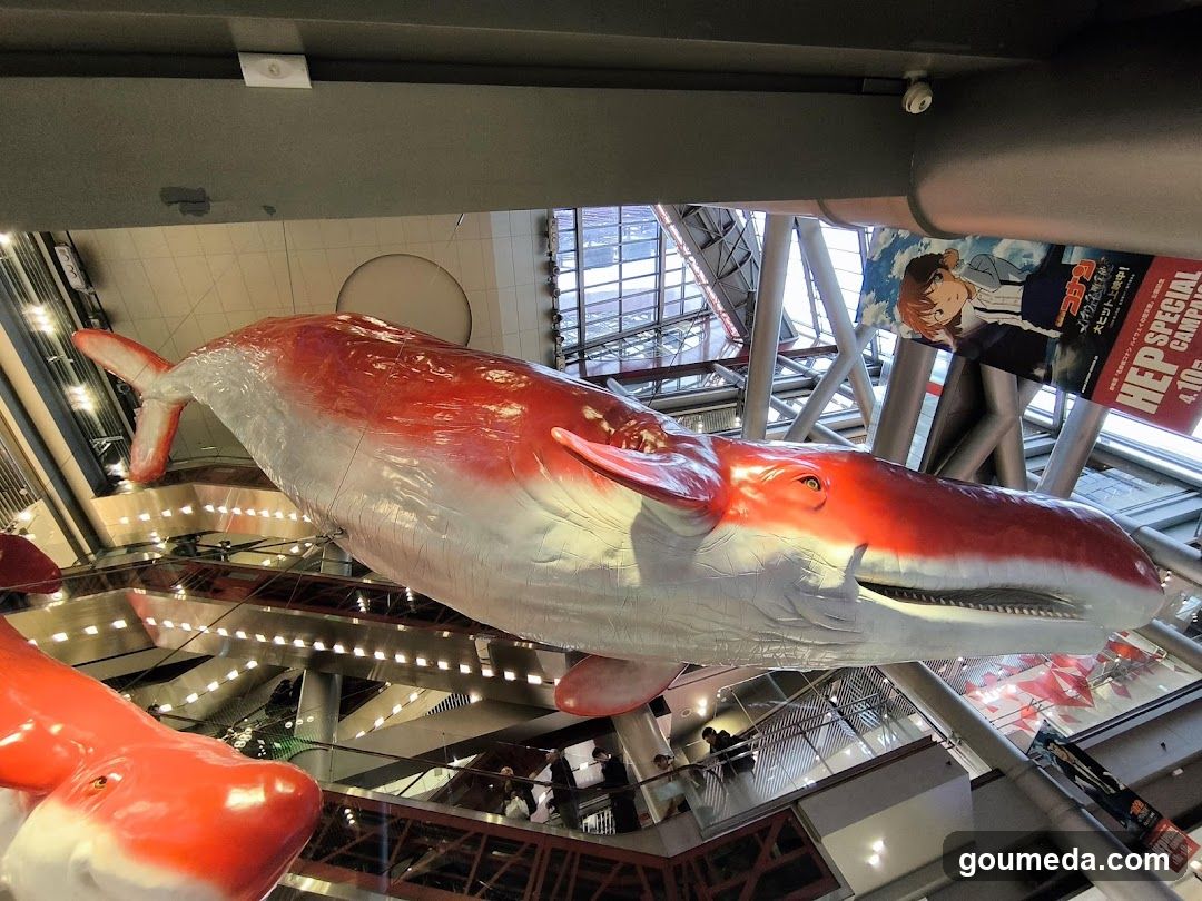 Whale Sculpture in Mall Interior
