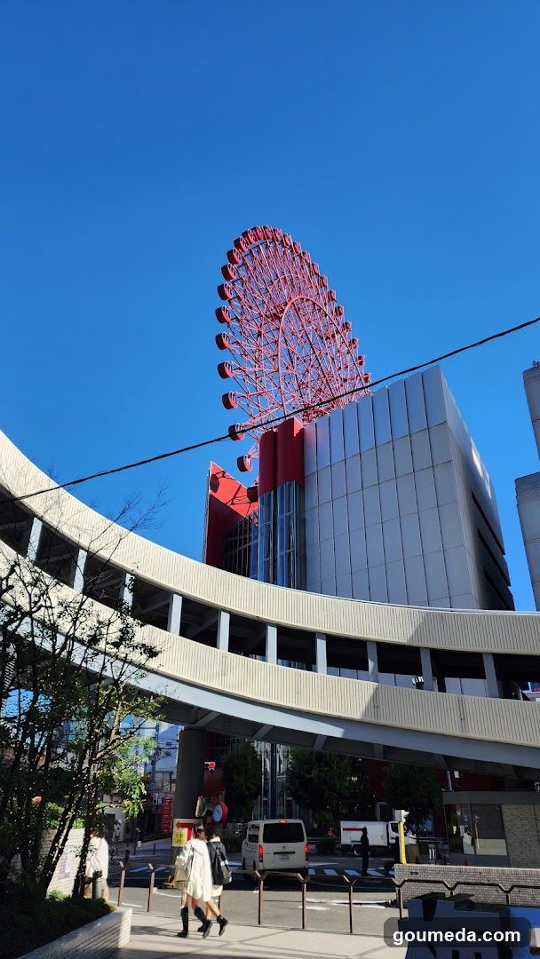 Ferris Wheel and Modern Building
