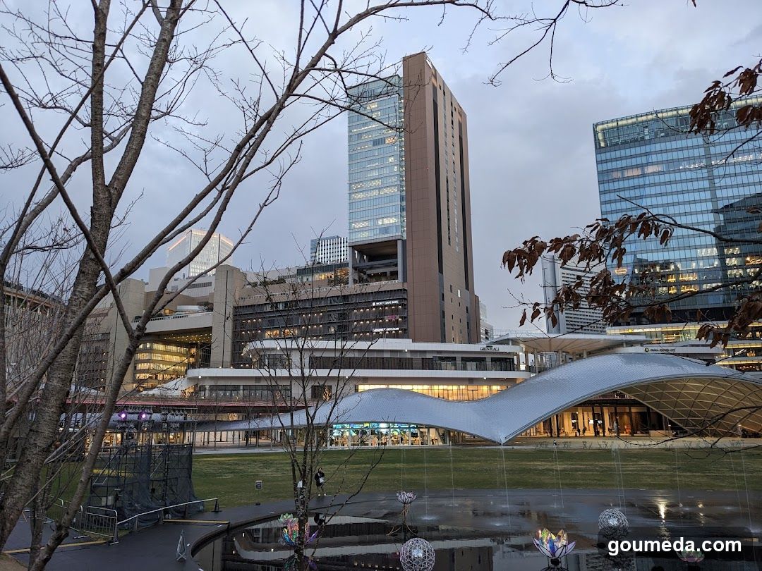 Urban plaza with modern architecture and fountain