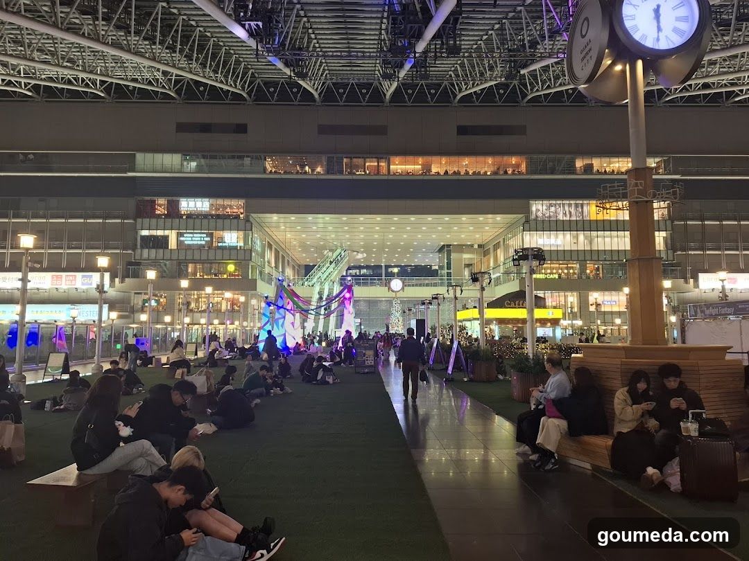 Night scene at a large indoor public space