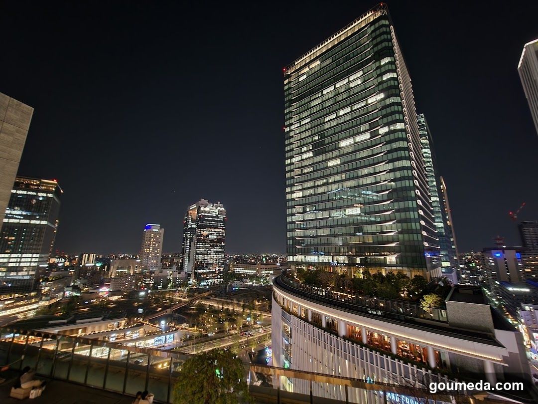 Night Cityscape View from Rooftop