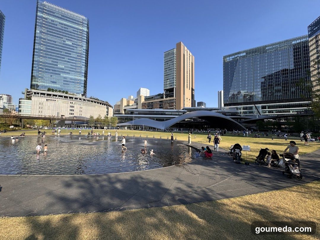 Urban Park with Modern Architecture