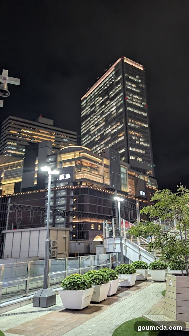 Night Cityscape with Illuminated Buildings