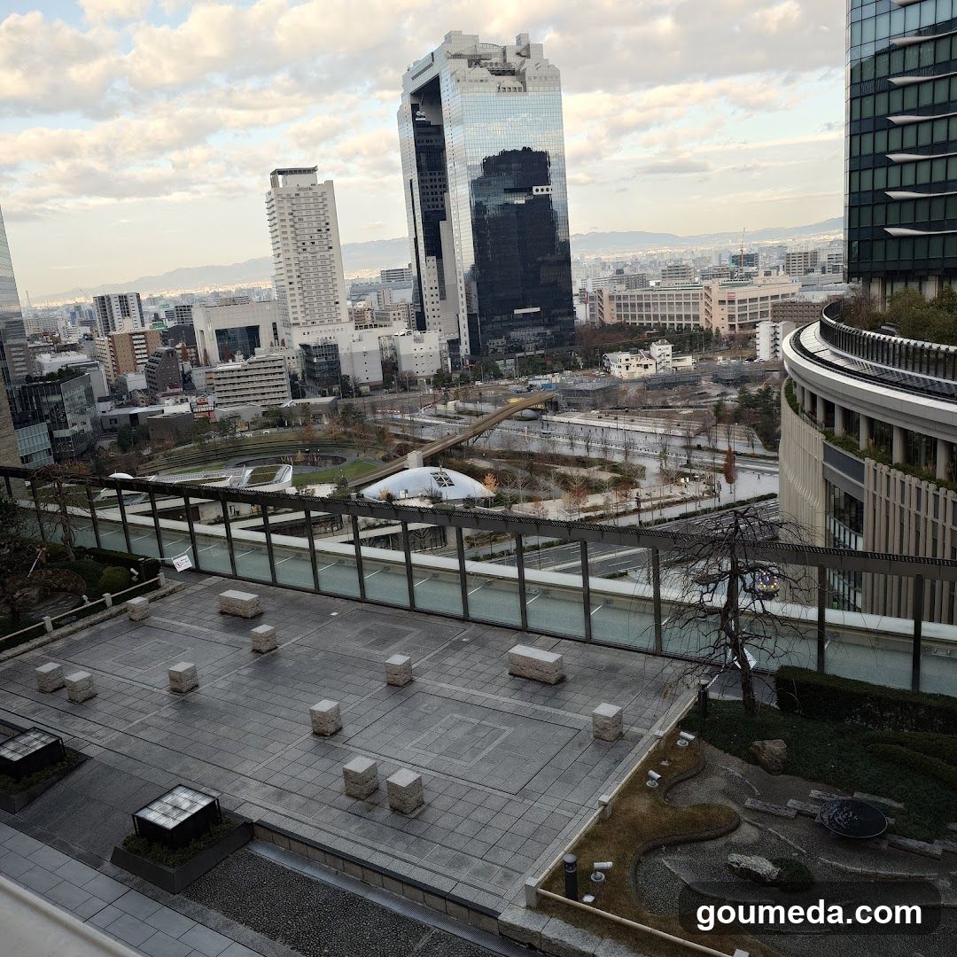 Cityscape View from Rooftop Terrace