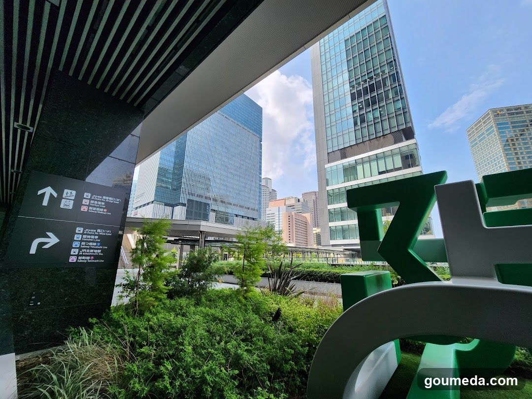 Urban Green Space with Modern Architecture