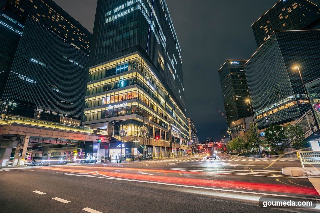 Night City Street with Light Trails