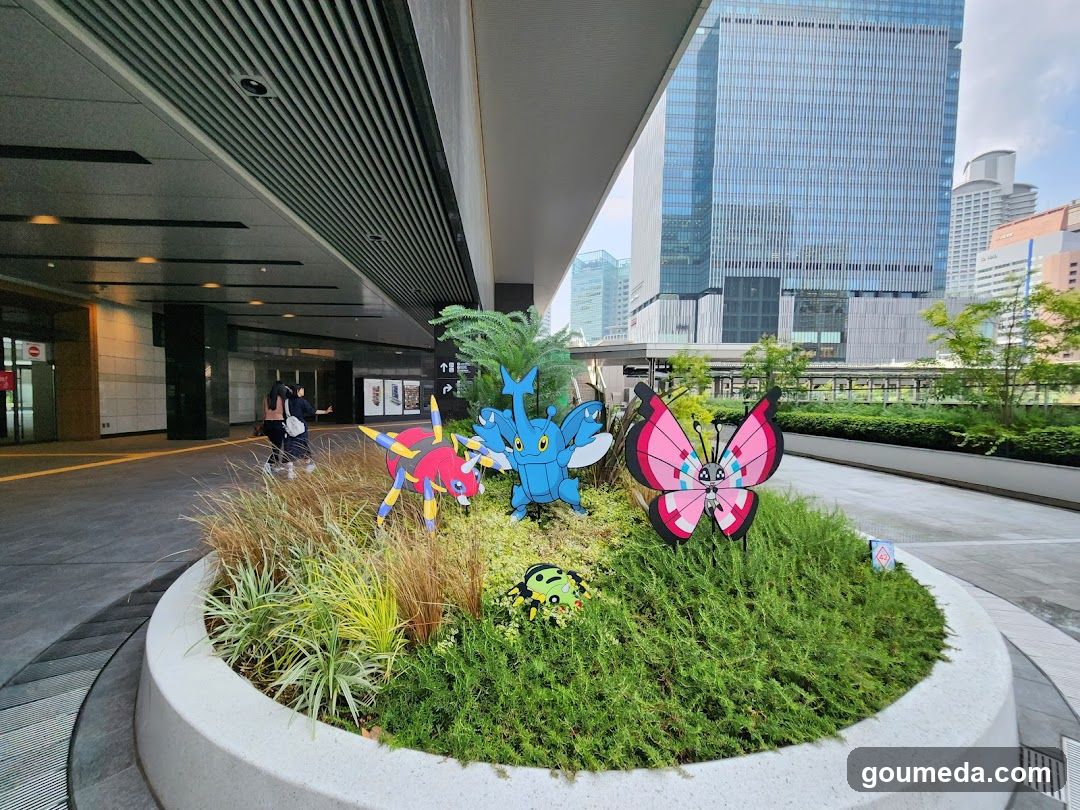 Pokemon Art Installation in Urban Garden