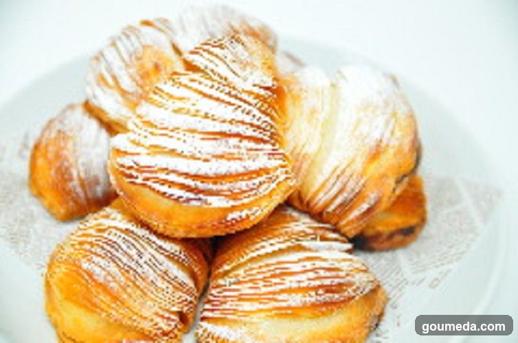 Pastries with powdered sugar