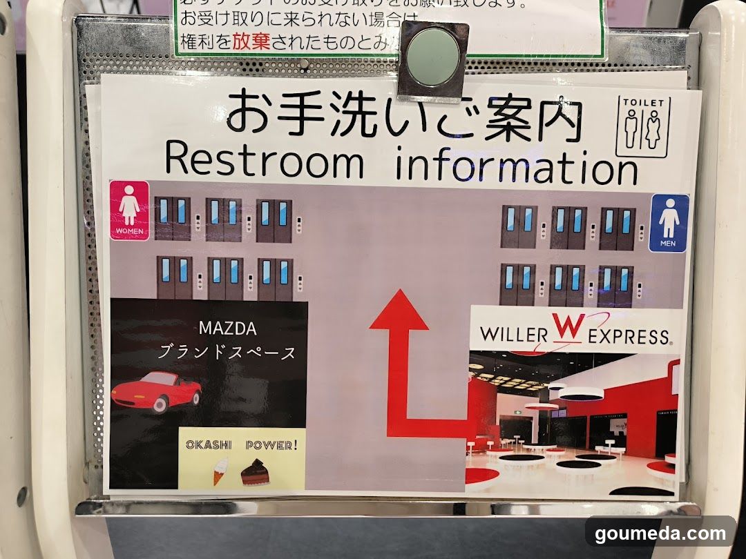 Restroom information poster