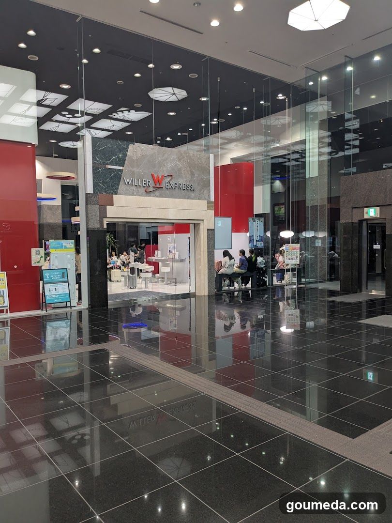 Interior of a modern commercial space with WILMER EXPRESS storefront