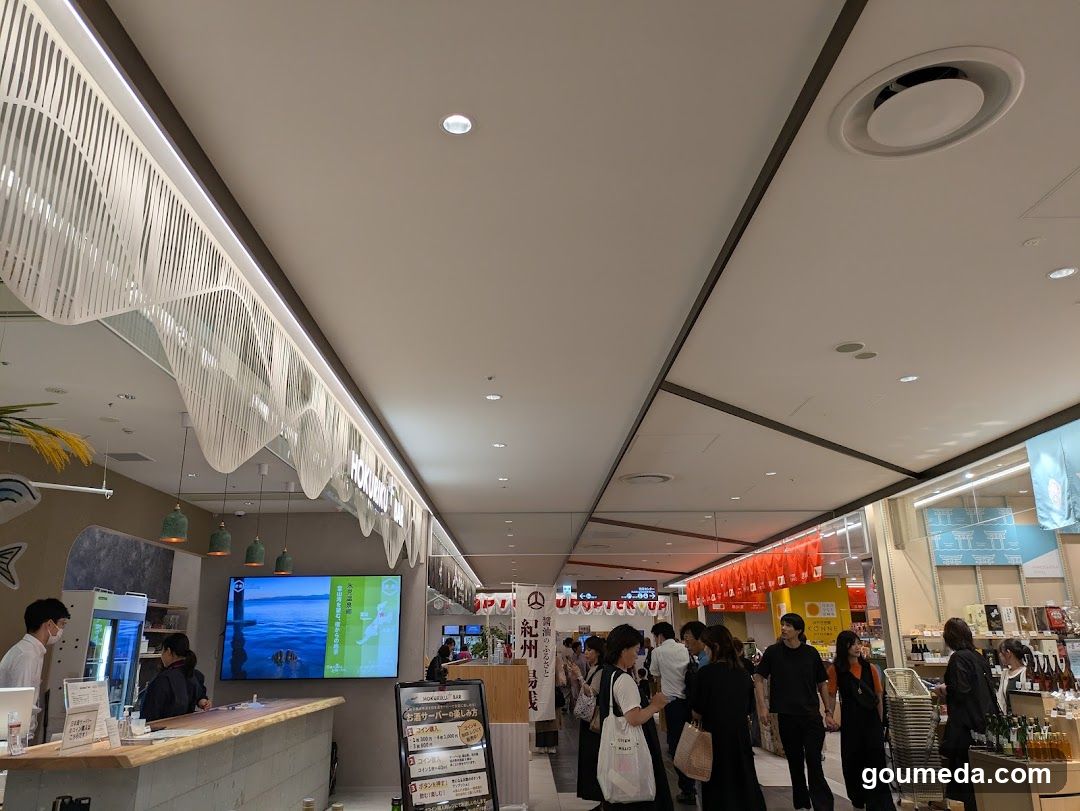 Interior of a food court or market area