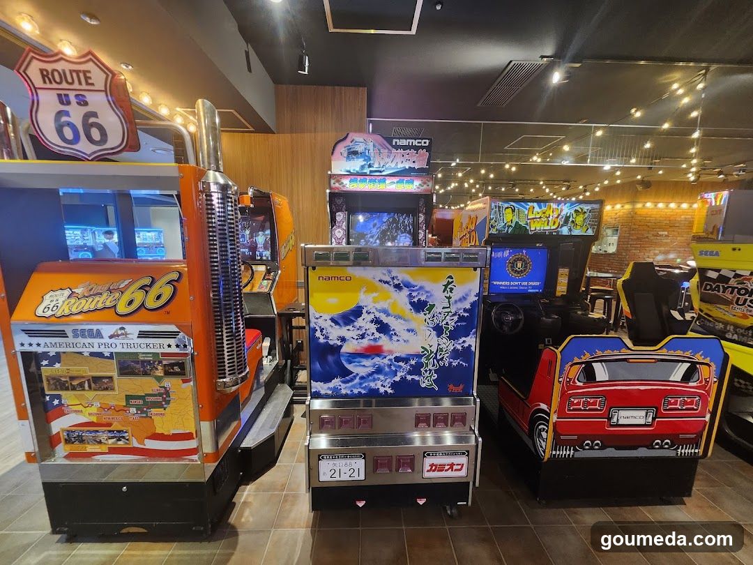 Arcade Interior with Retro Gaming Machines