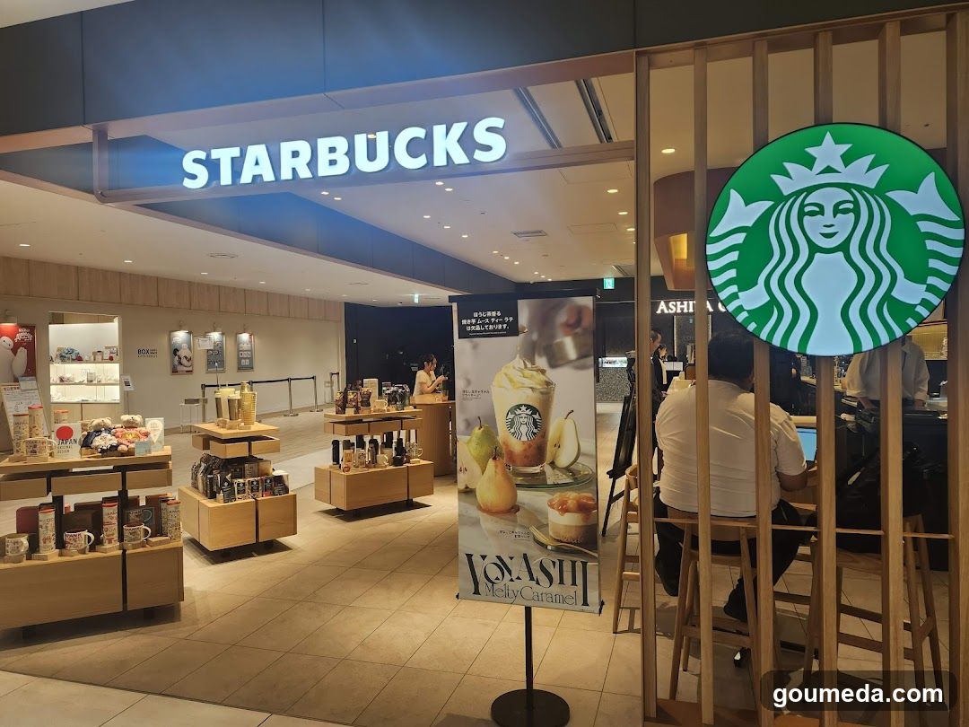 Starbucks Store Interior and Exterior View