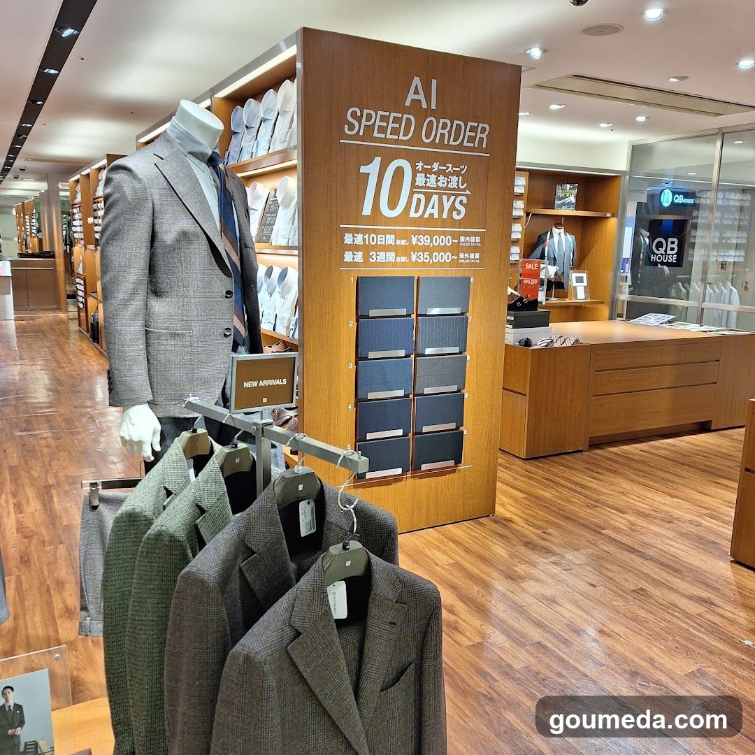 Men's Suit Display in Store Interior