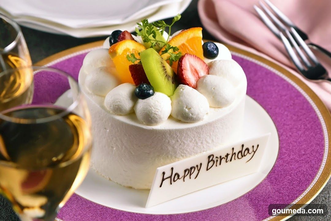 Birthday Cake with Fresh Fruits