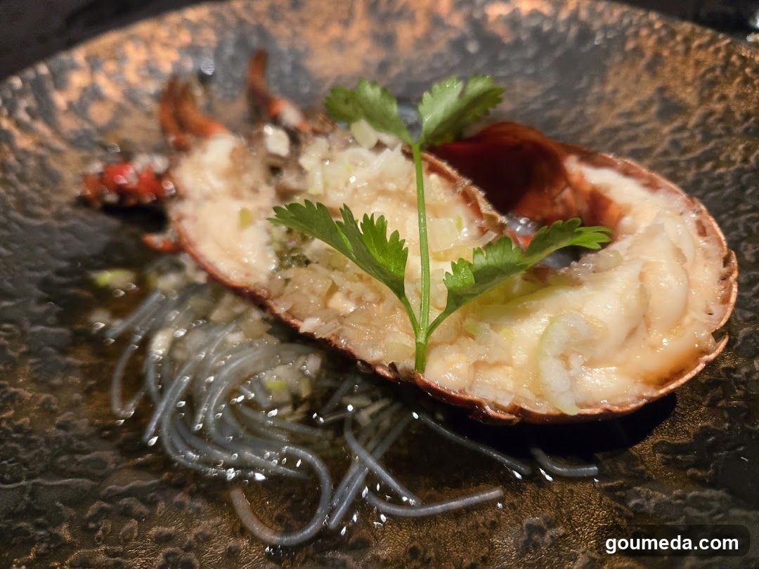 Served Lobster with Garlic Butter and Parsley