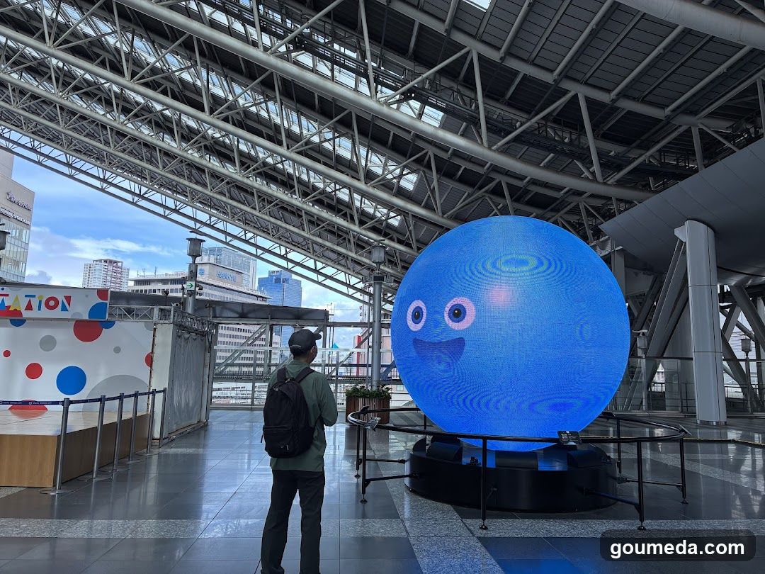 Blue Sphere Display at Station