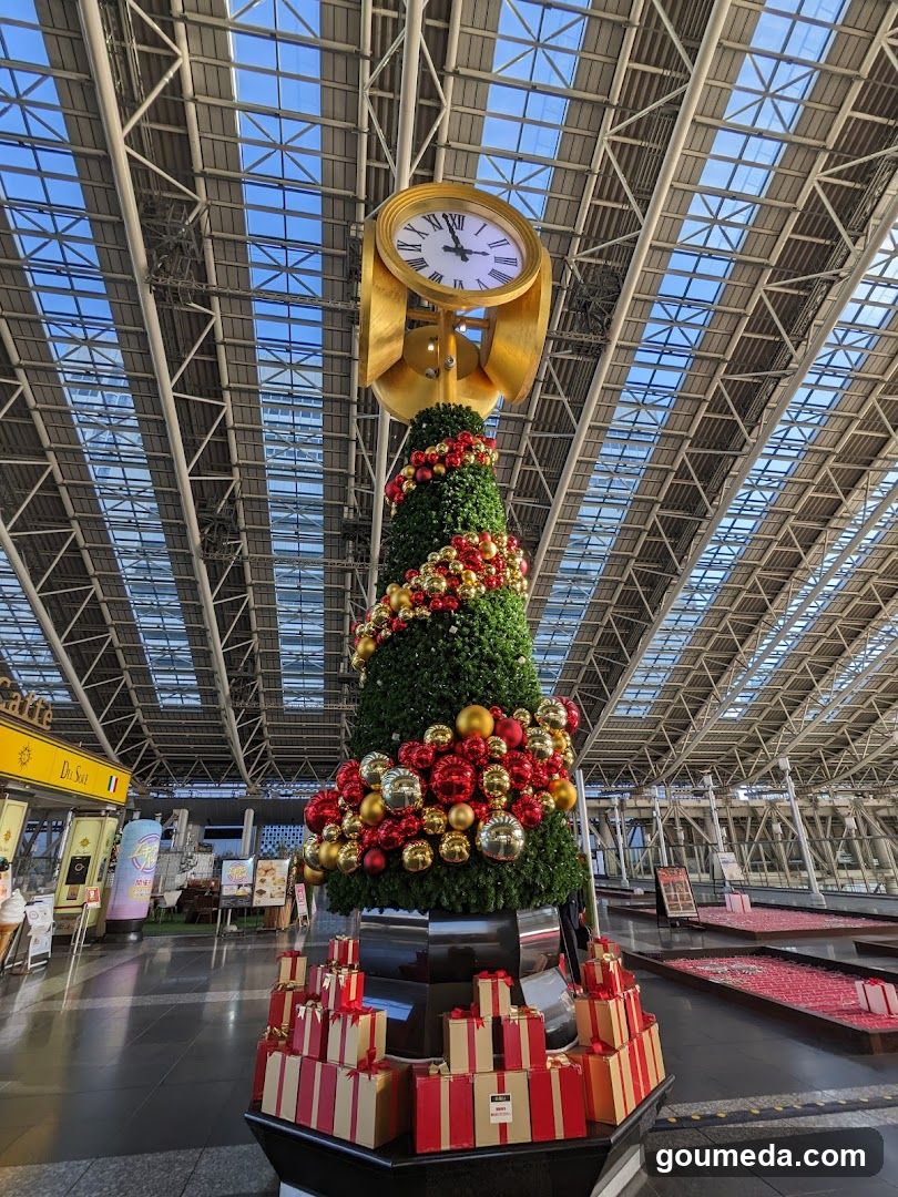 Christmas Tree Display in Train Station