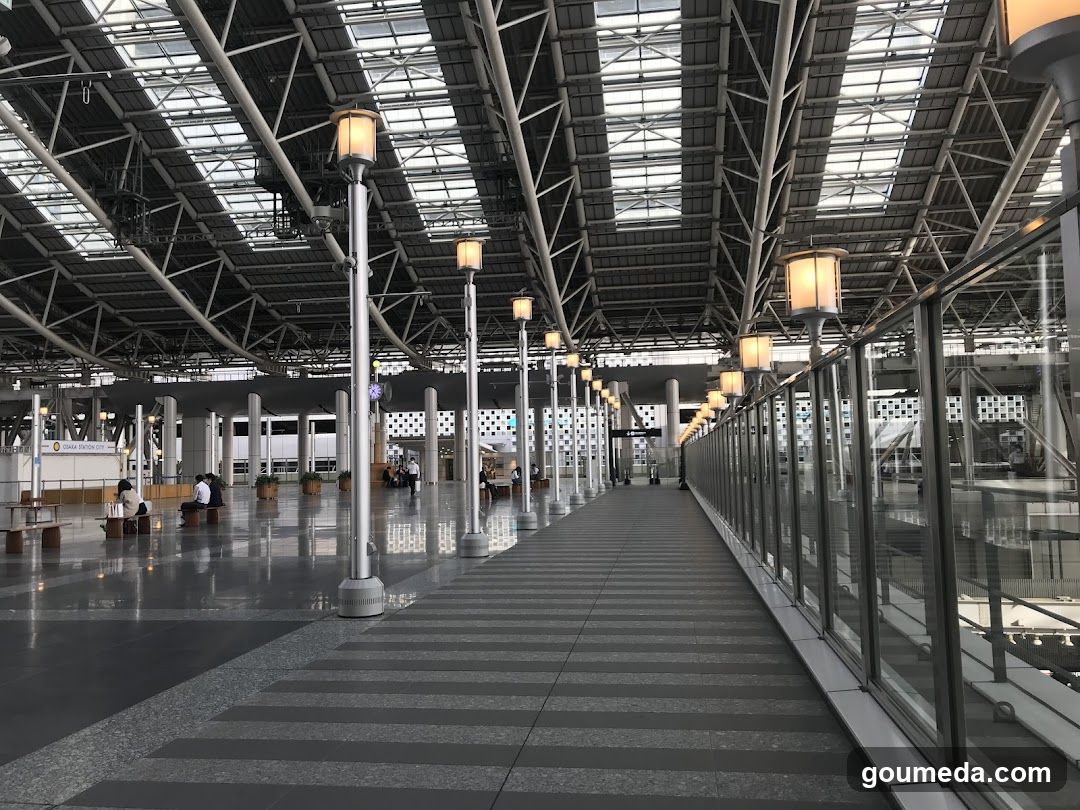 Station Interior with Glass Walkway