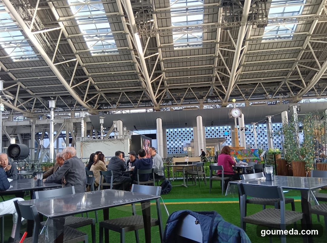 Indoor Dining Area with High Ceilings