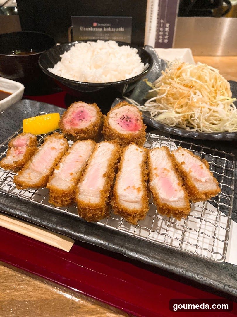 Korean Fried Pork Cutlet with Rice and Side Dishes