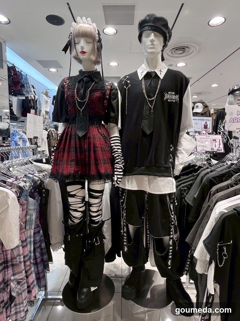 Lolita and Gothic Fashion Mannequins in Store Interior