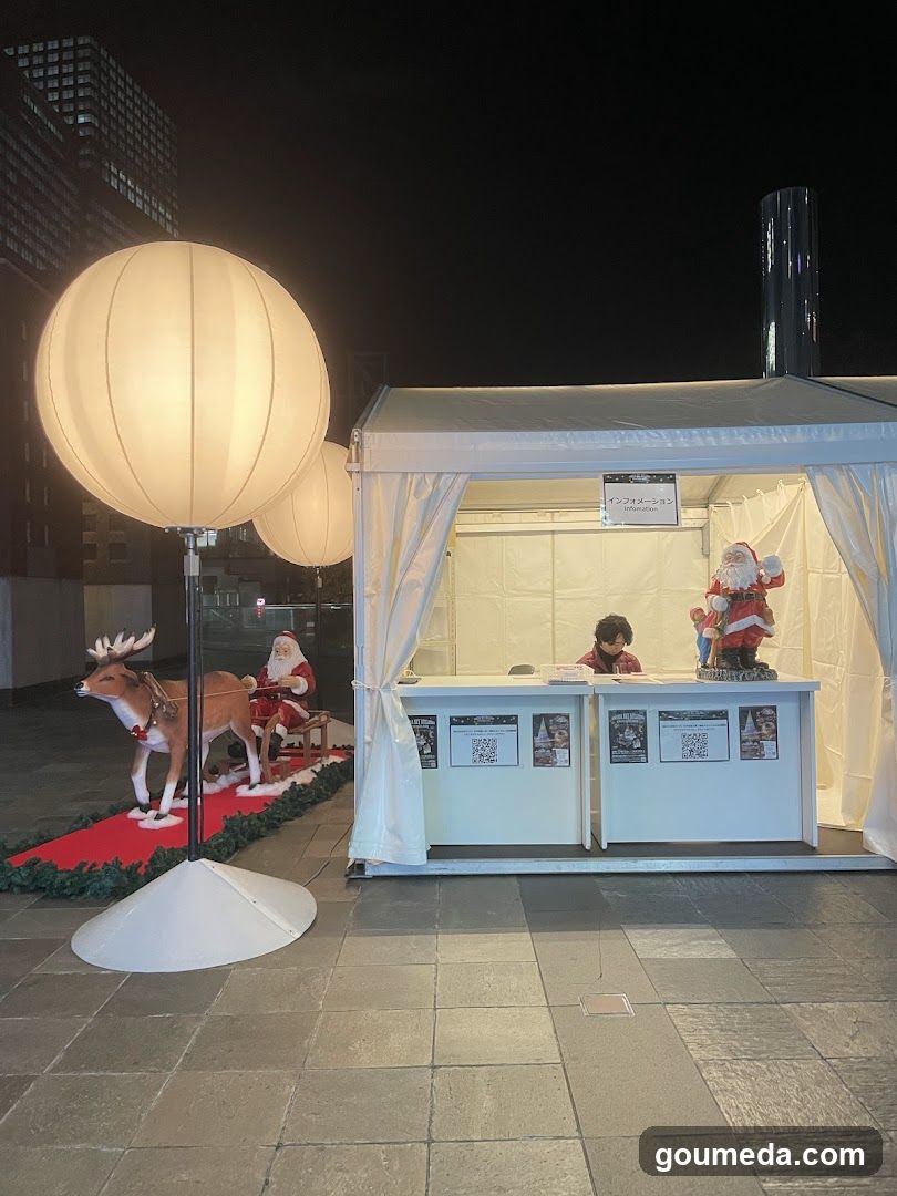 Christmas Event Booth at Night