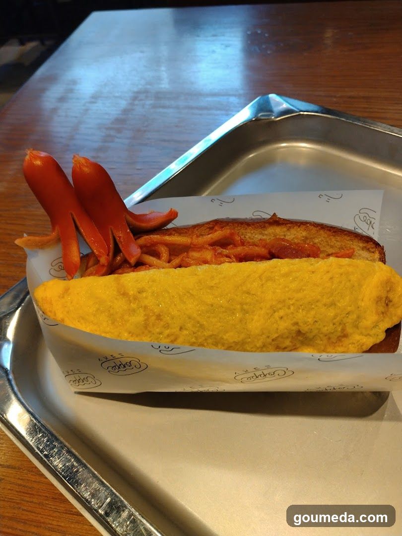 Hot Dog with Mustard and Sausage Pieces