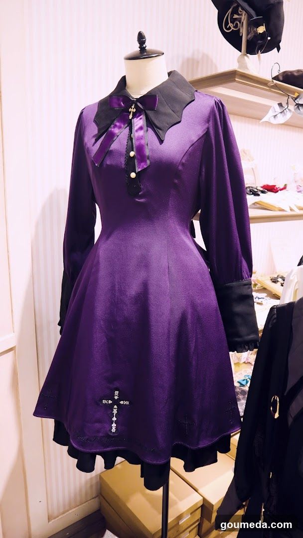 Purple Gothic Dress on Mannequin
