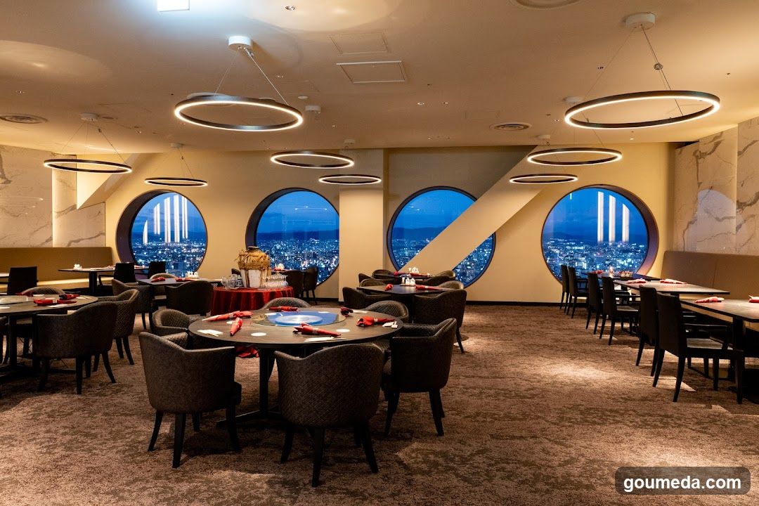 Dining Room Interior with City View