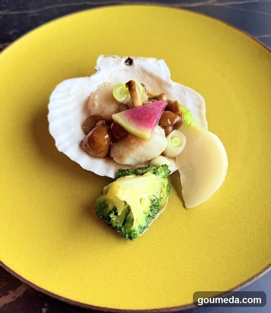 Seared Scallop with Broccoli and Radish