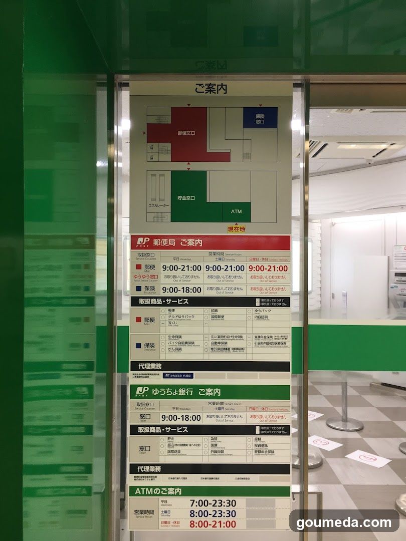 Post Office and Bank Service Signage