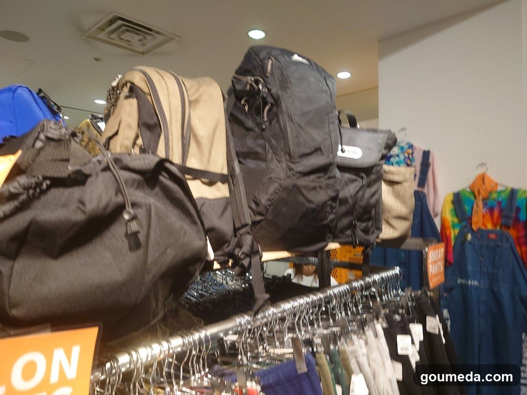 Backpack Display in Store