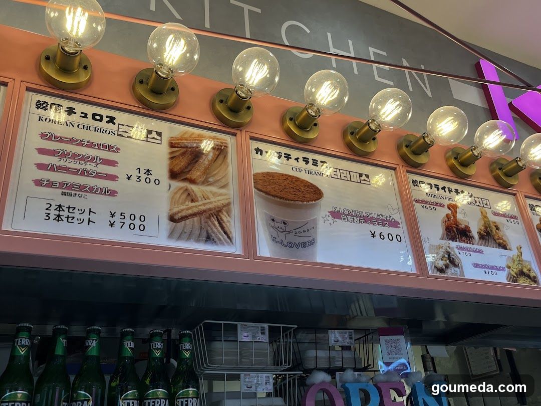 Korean Churros & Cup Tiramisu Menu Board