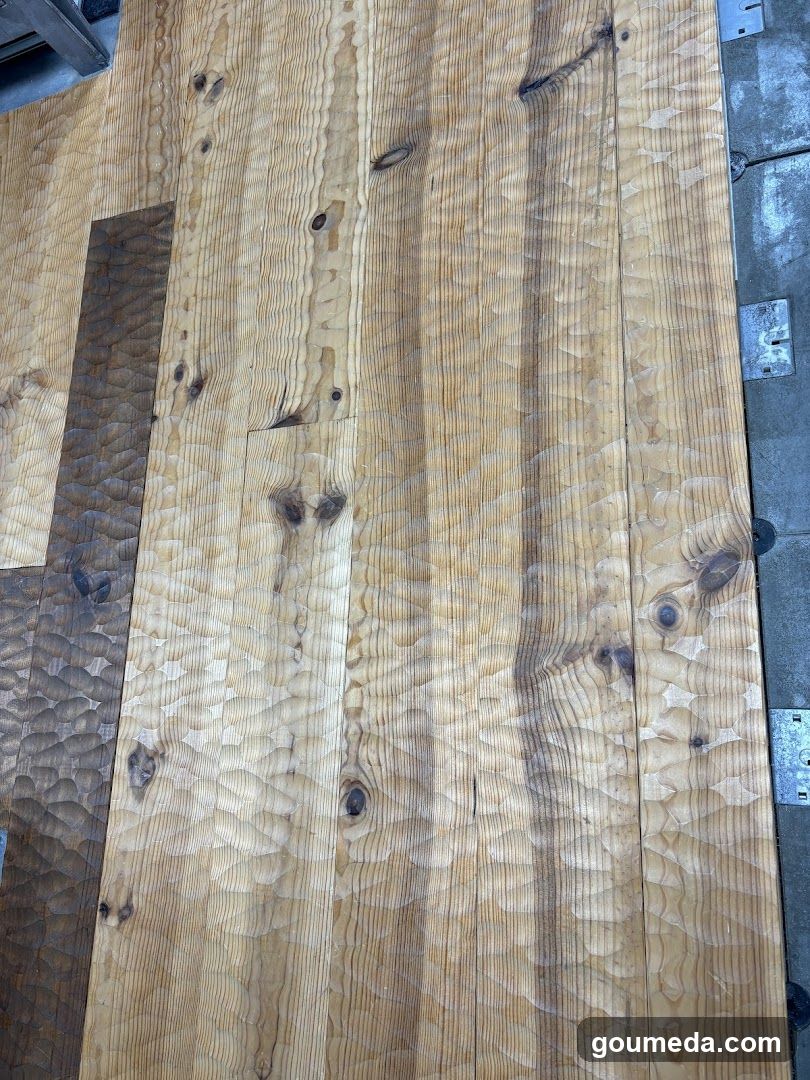 Wooden Planks with Knots and Grain Patterns