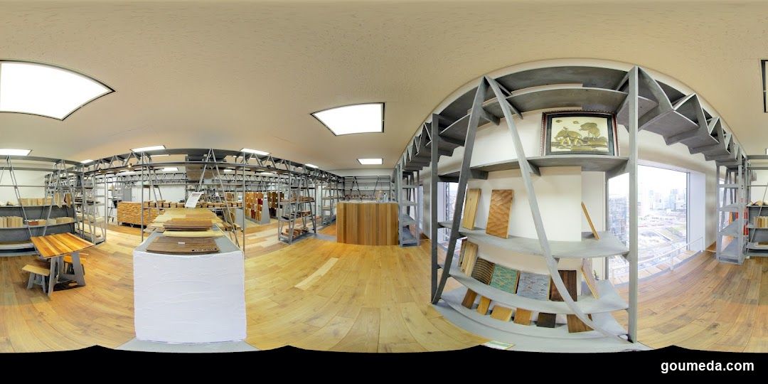 Interior of a furniture or material showroom
