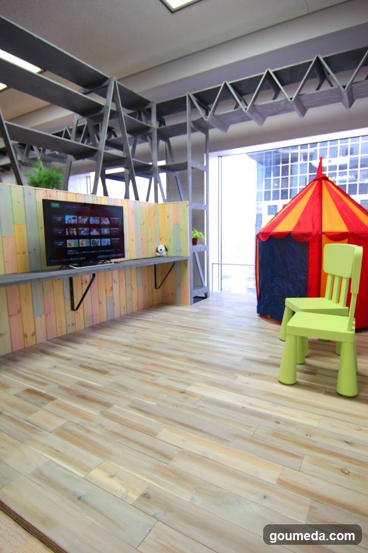 Playroom Interior with TV and Tent